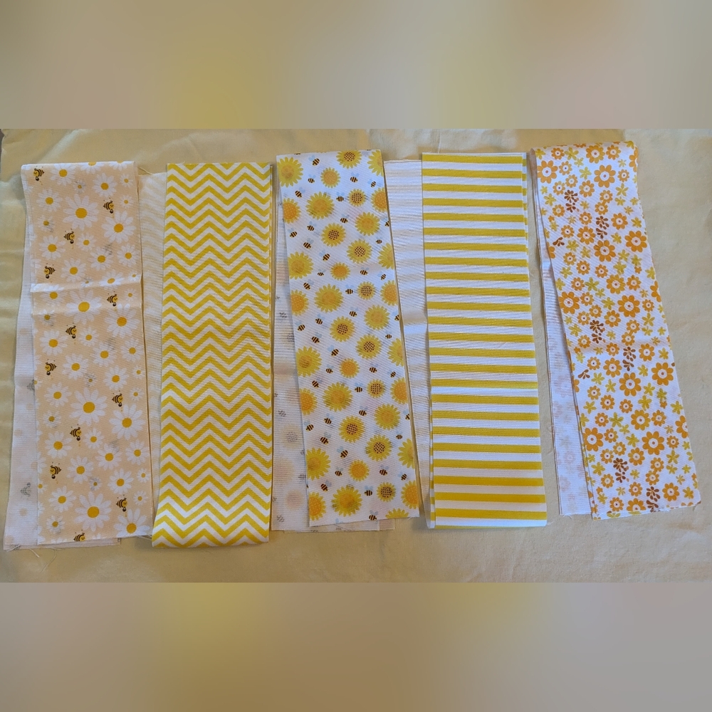 10 New Floral & Bee material, Fabric, Make Hair Bows, TM5-D